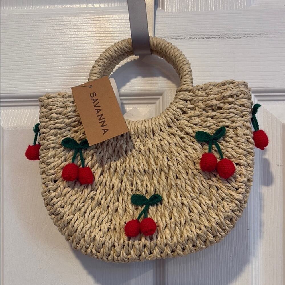 BNWT Savanna Cream and Red Mini Cherry Crossbody Bag